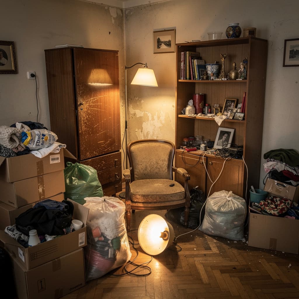 Avant débarras - pièce encombrée